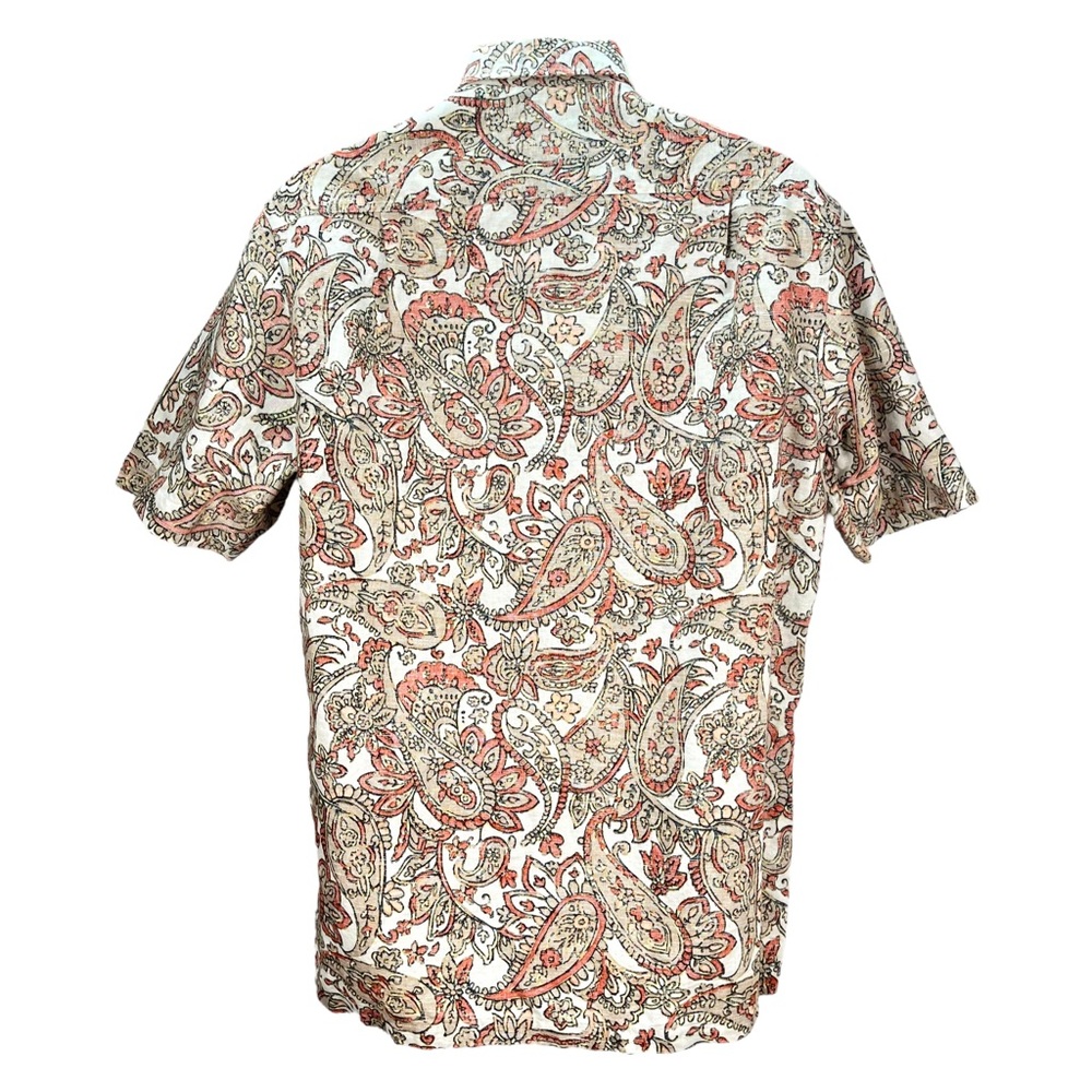Tasso Elba Island Men’s Medium Paisley Print Short Sleeve Buttons Up Shirt - Picture 7 of 8